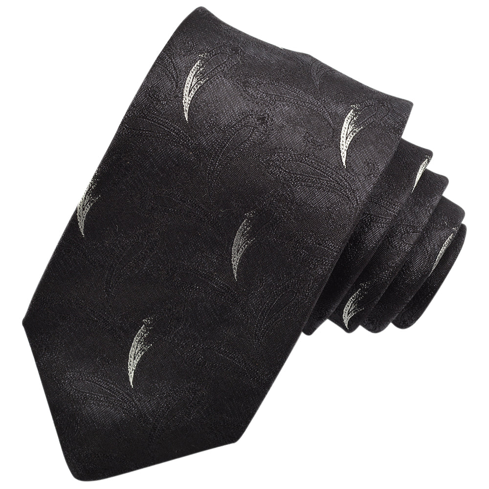 Black Tonal Teardrop Woven Italian Silk Tie