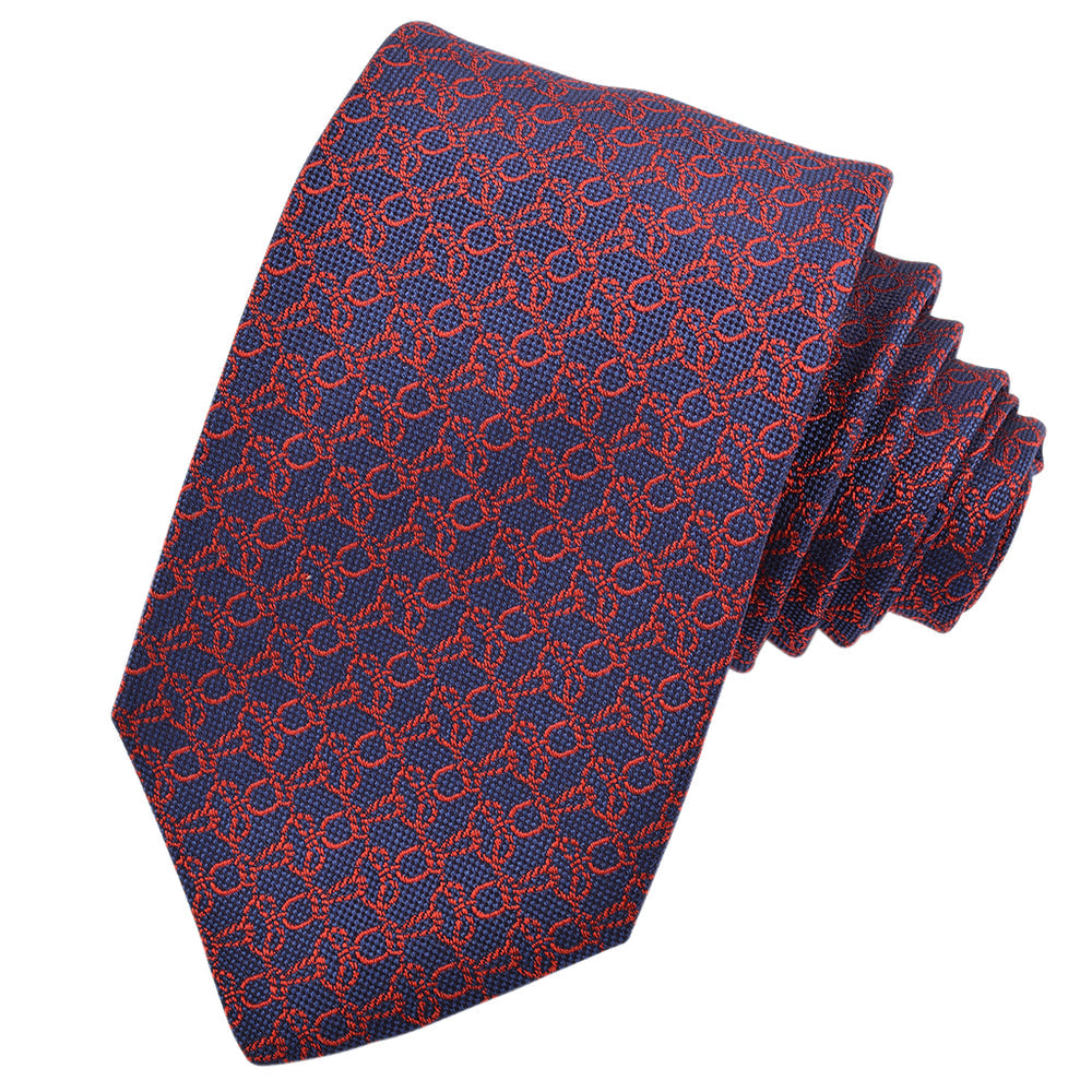 Rope Links Woven Italian Silk Tie — Marine