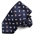 Navy Paisley Woven Silk Tie