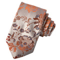 Abstract Medley Woven Italian Silk Tie — Cognac