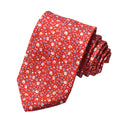 Wine Micro Floral Printed Italian Silk Tie