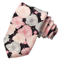Silhouetted Petunia Printed Italian Silk Tie — Pink