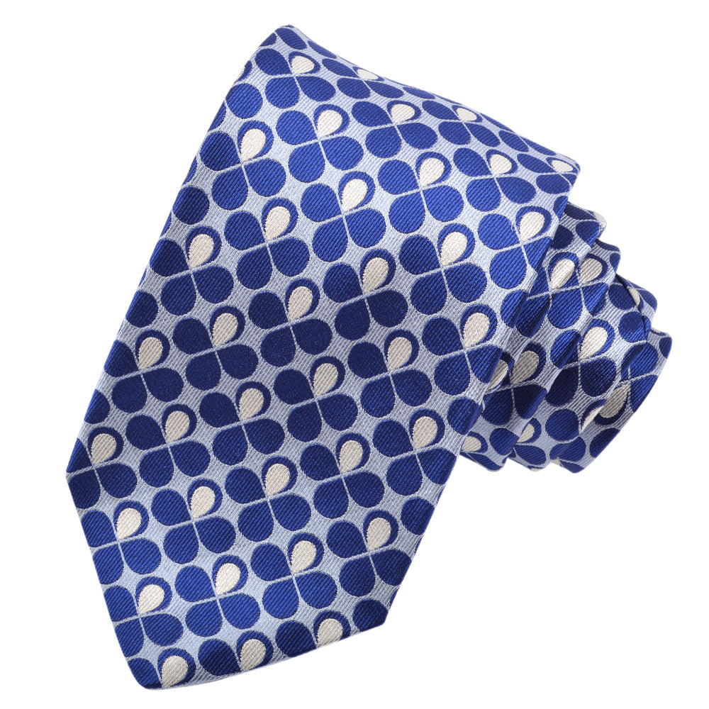 Woven Jacquard Italian Silk Tie — Sky Blue