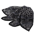 Black & Charcoal Ornate Medallion Silk-Wool Pocket Square