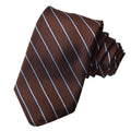 Diagonal Faille Stripe Woven Italian Silk Tie — Mocha